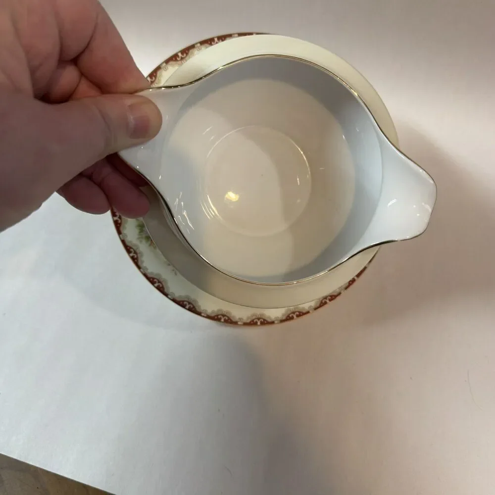 Royal Embassy China Gravy Boat Attached Under Plate‎ RUTLAND Japan
